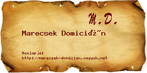 Marecsek Domicián névjegykártya